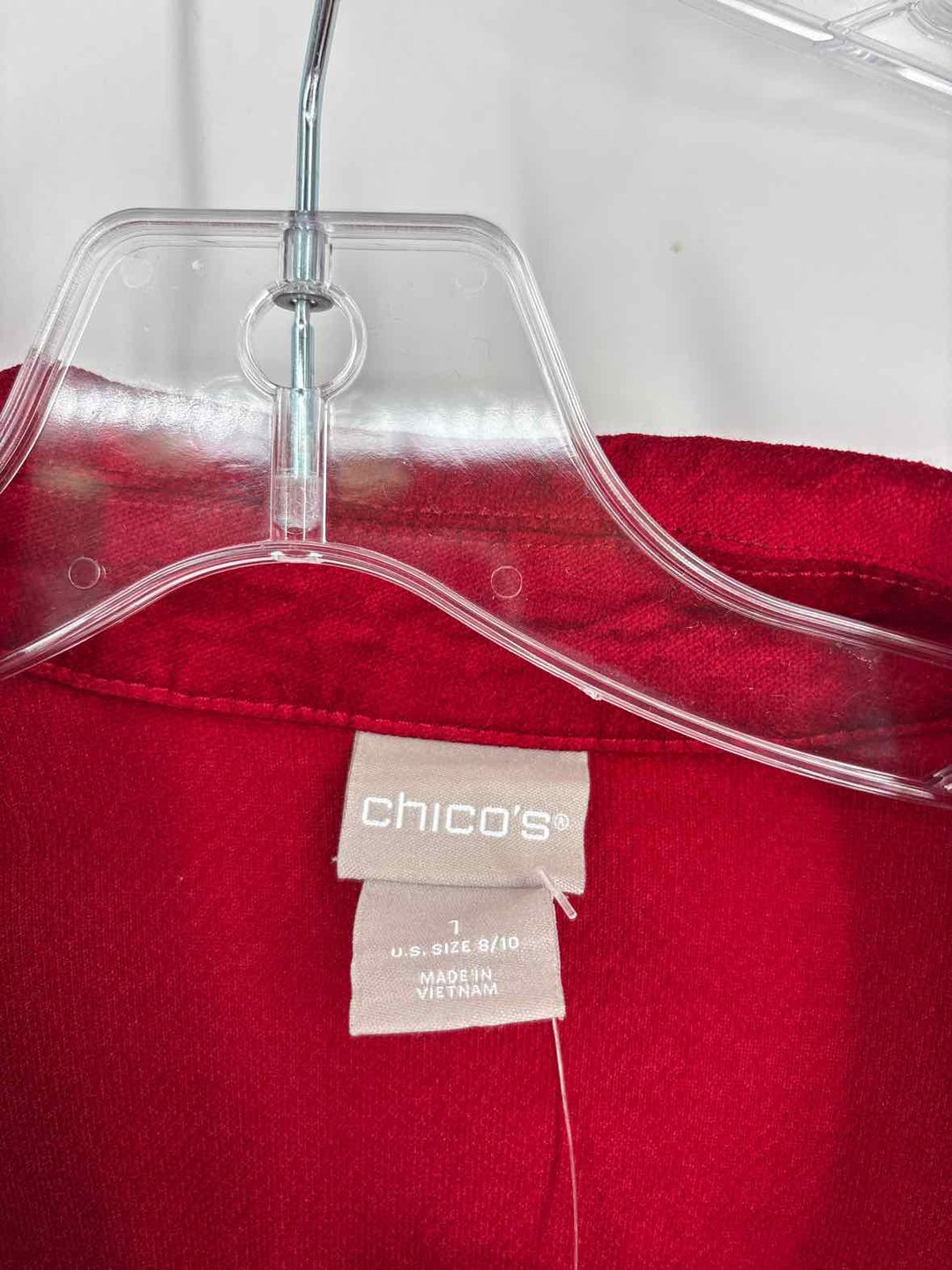 Size M Chico's Red Velour Blazer