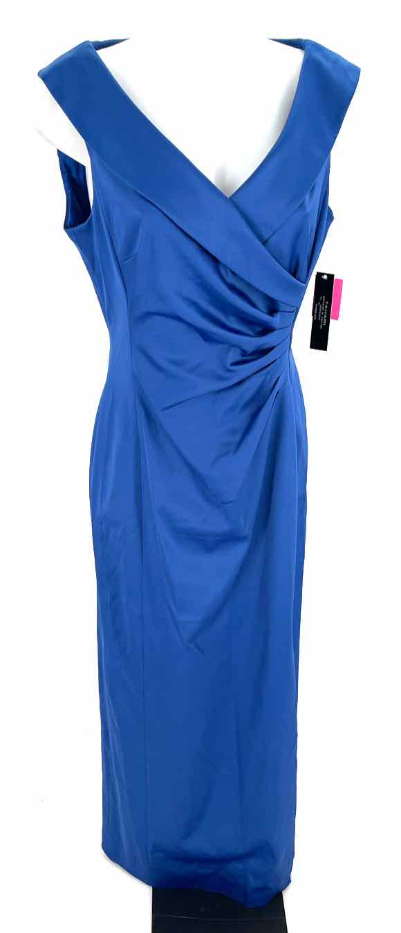 Size 10 TAHARI Blue Satin Dress