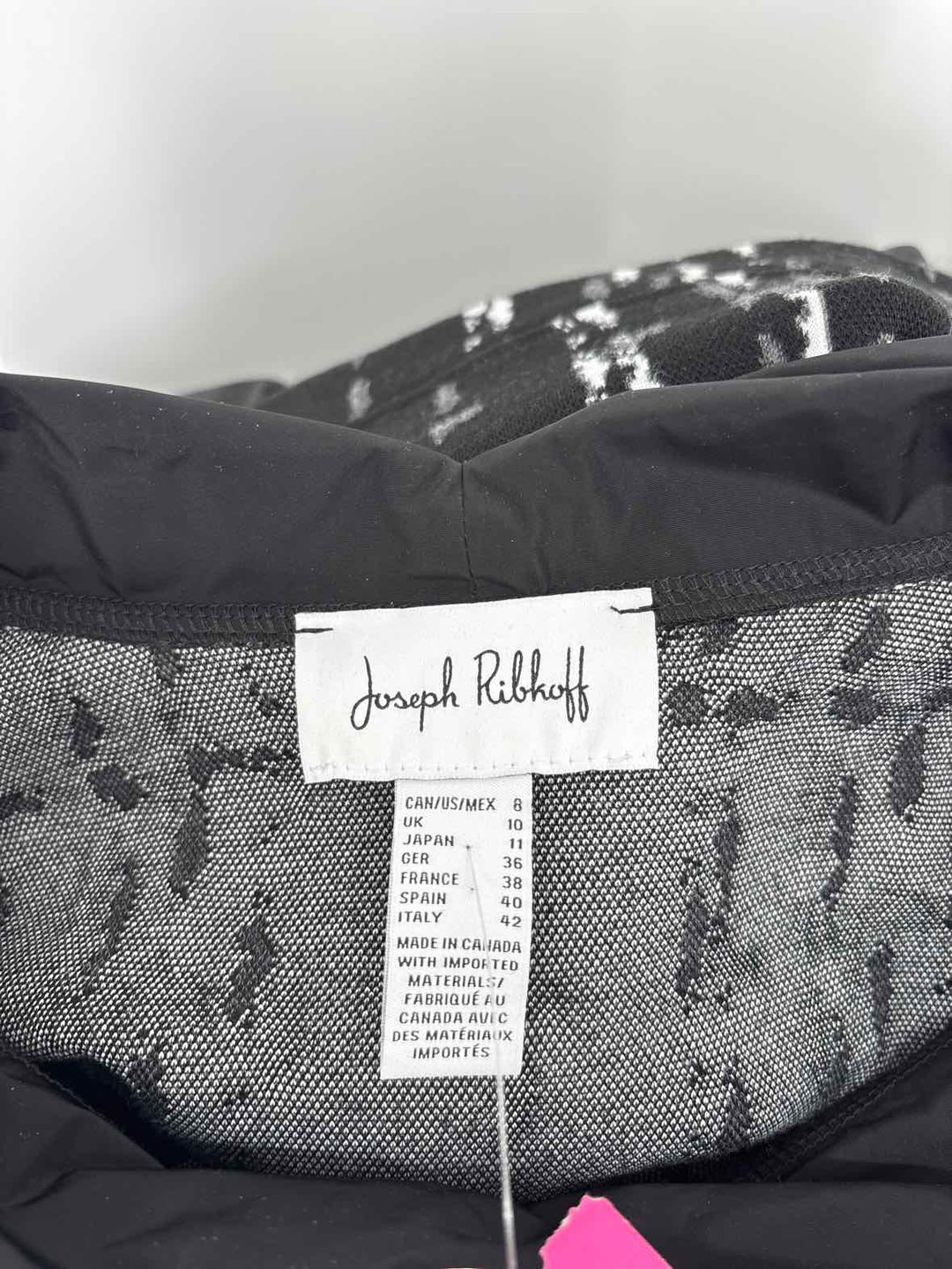 Size 8 JOSEPH RIBKOFF Black/White Dress