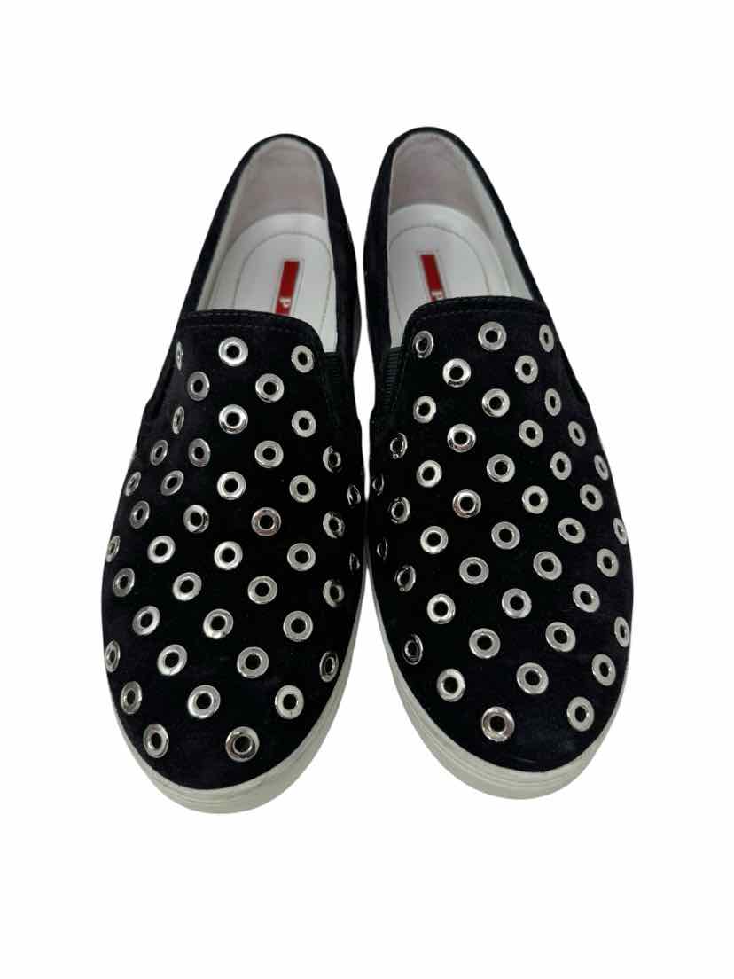 Shoe Size 38 PRADA Black Suede Luxury - Sneakers