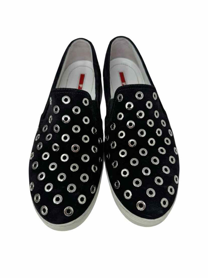 Shoe Size 38 PRADA Black Suede Luxury - Sneakers