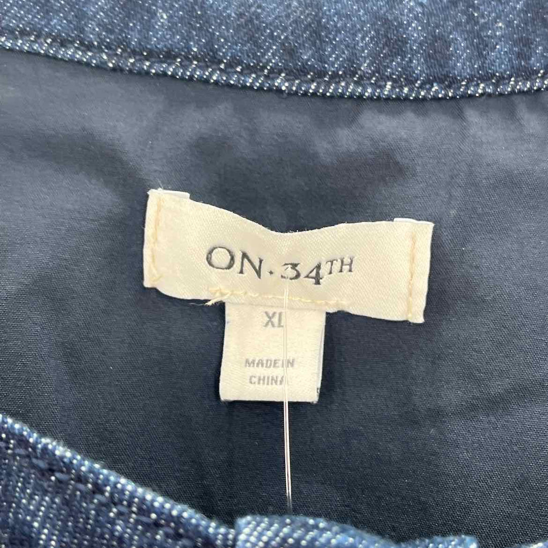 Size XL ON 34TH Navy Denim Tweed Jacket