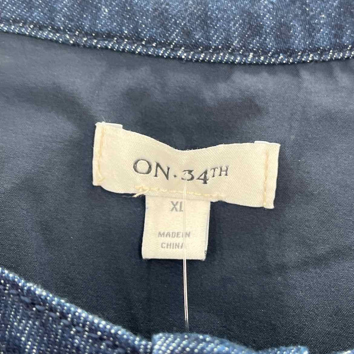 Size XL ON 34TH Navy Denim Tweed Jacket