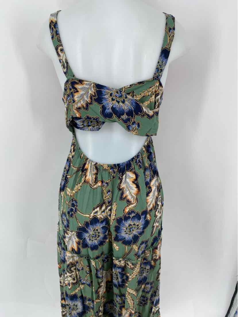Size L Green Print Dress