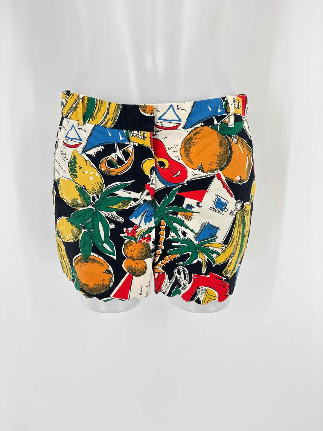 Size 4 J Crew Black Print Shorts