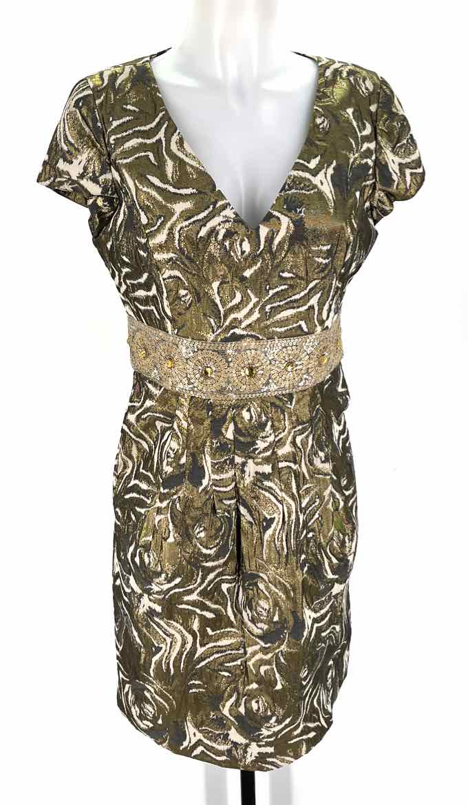 Size 6 CHETTA Multi-Color Sequined Dress