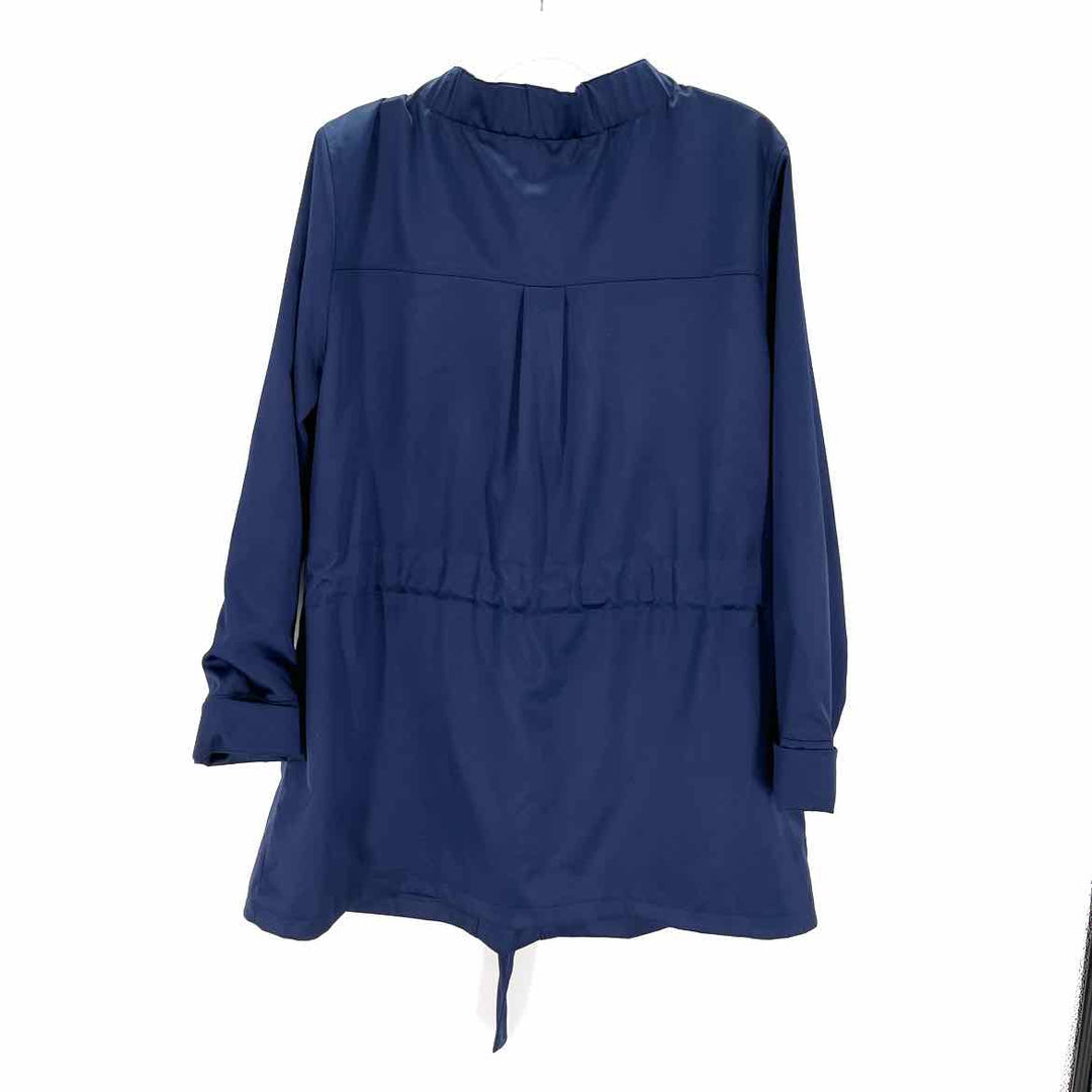 Size XL LIZ CLAIBORNE Navy Sateen Jacket
