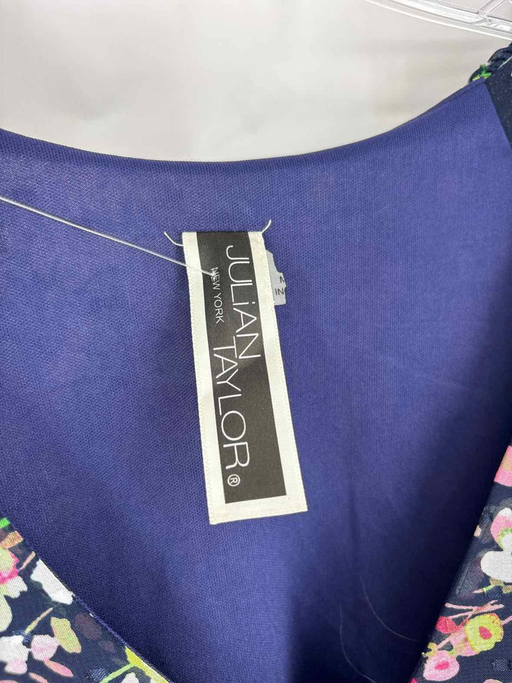 Size 14 JULIAN TAYLOR Navy Print Dress