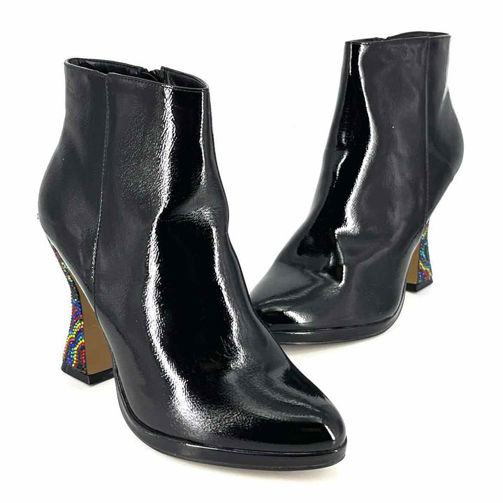 Shoe Size 10 BETSEY JOHNSON Black PATENT Boots