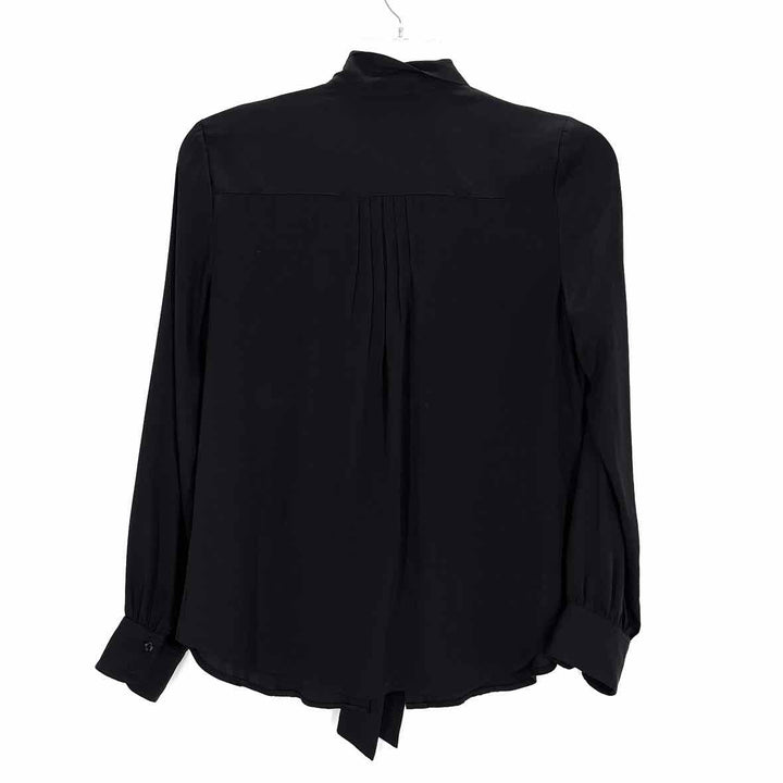 Size L TRINA TURK Black Sateen Shirt
