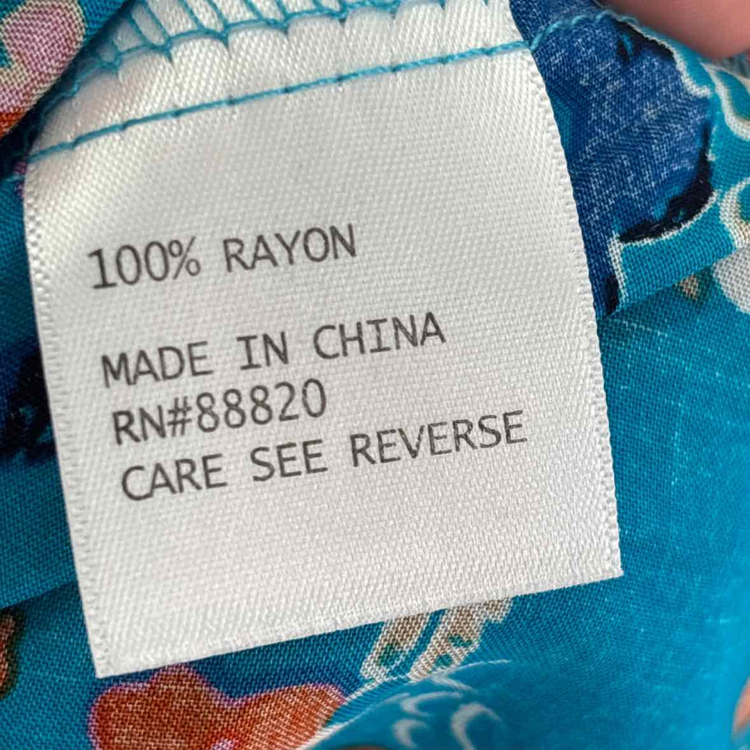 Size 1X CYNTHIA ROWLEY Blue Shirt