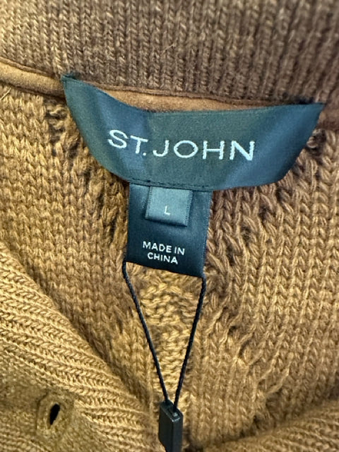 Size L ST JOHN Tan Cardigan