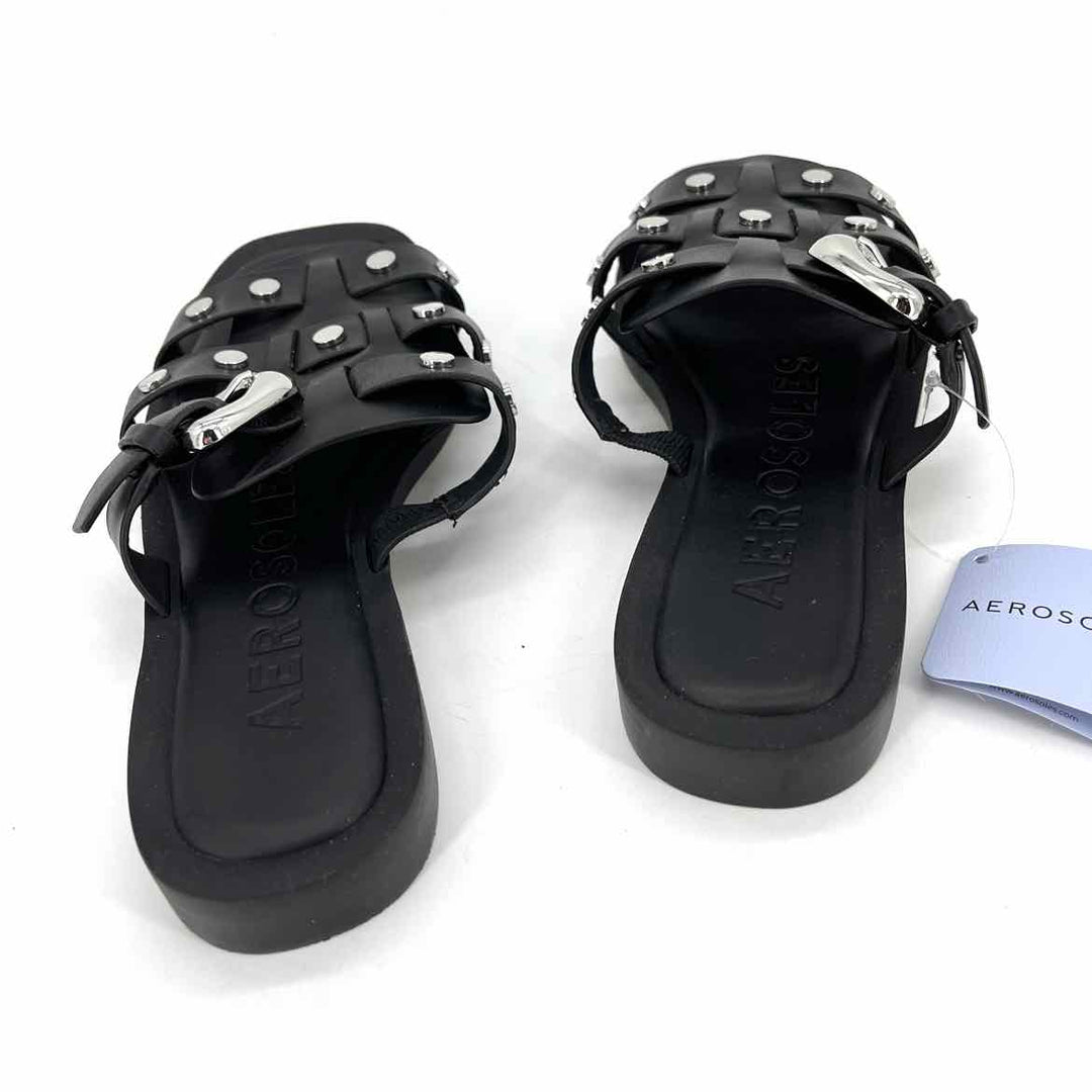 Shoe Size 7.5 AEROSOLES Black Leather Sandals