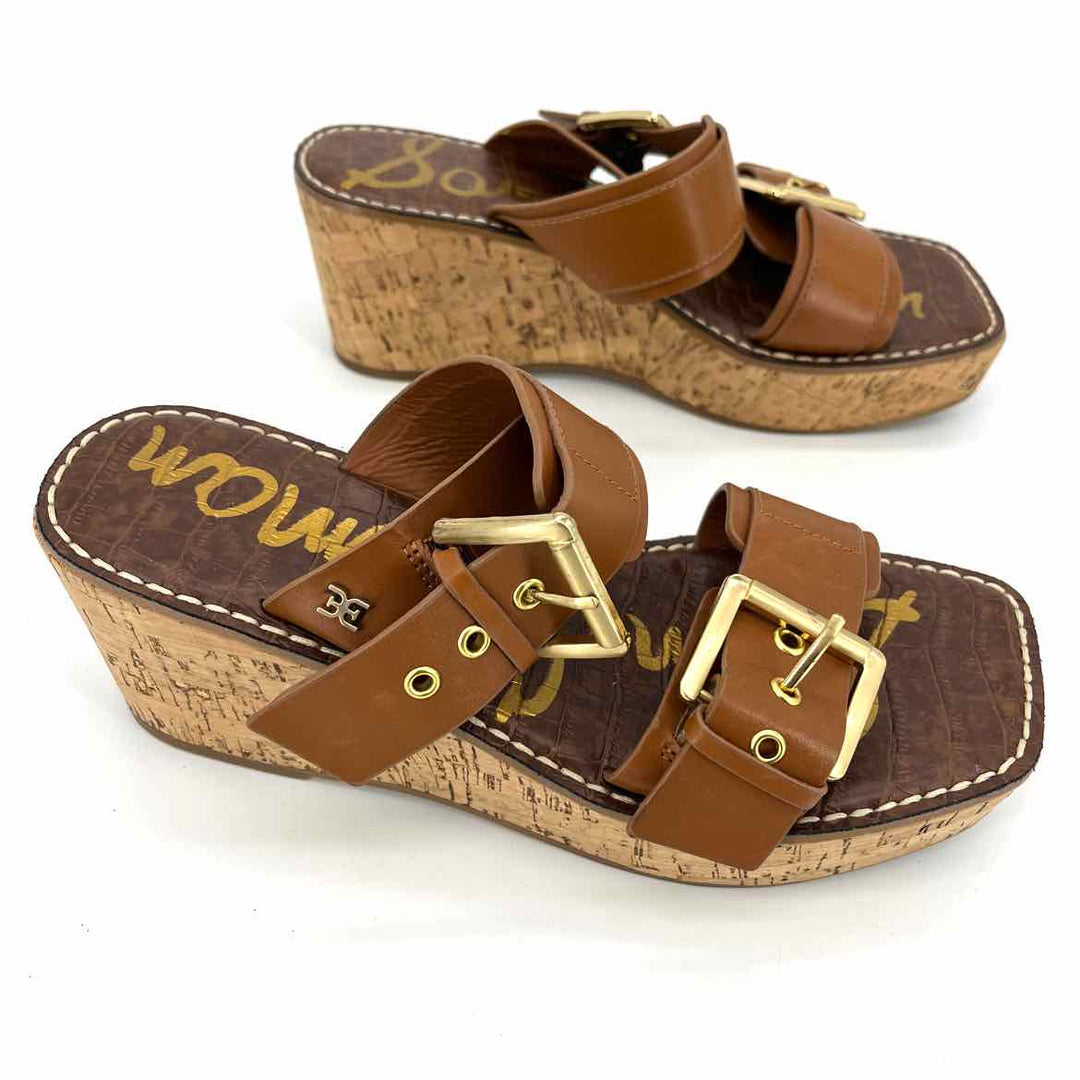 Shoe Size 7 Sam Edeleman Camel Leather Wedge