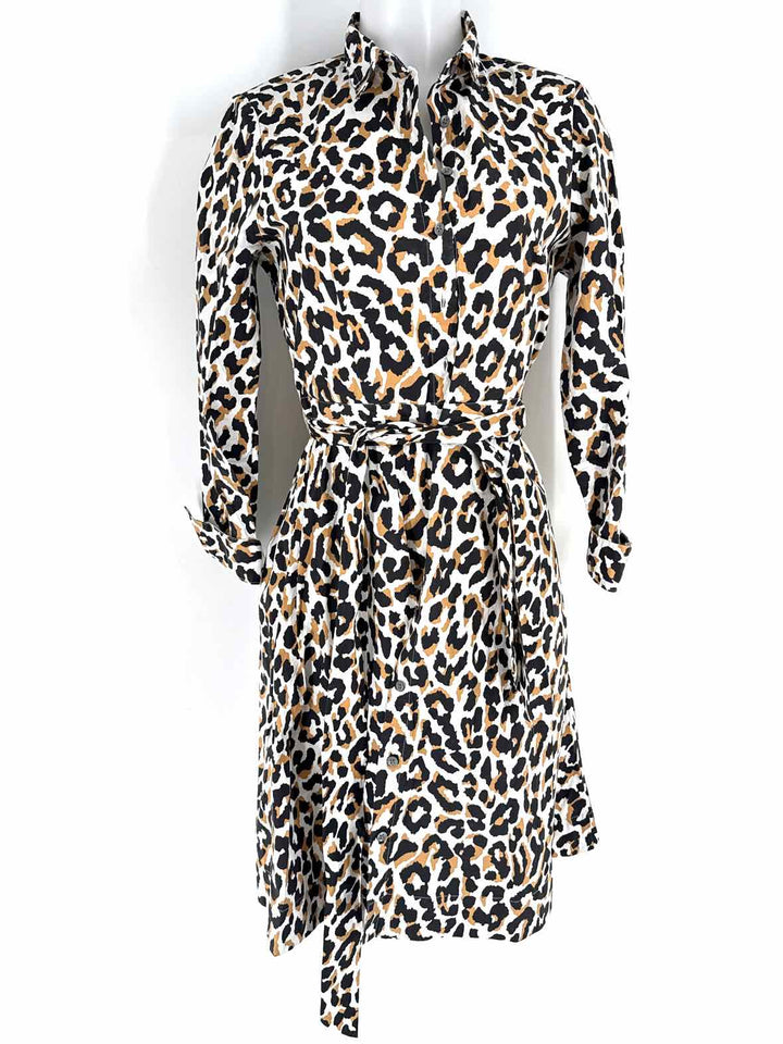 Size 6 J Crew Brown Print Dress