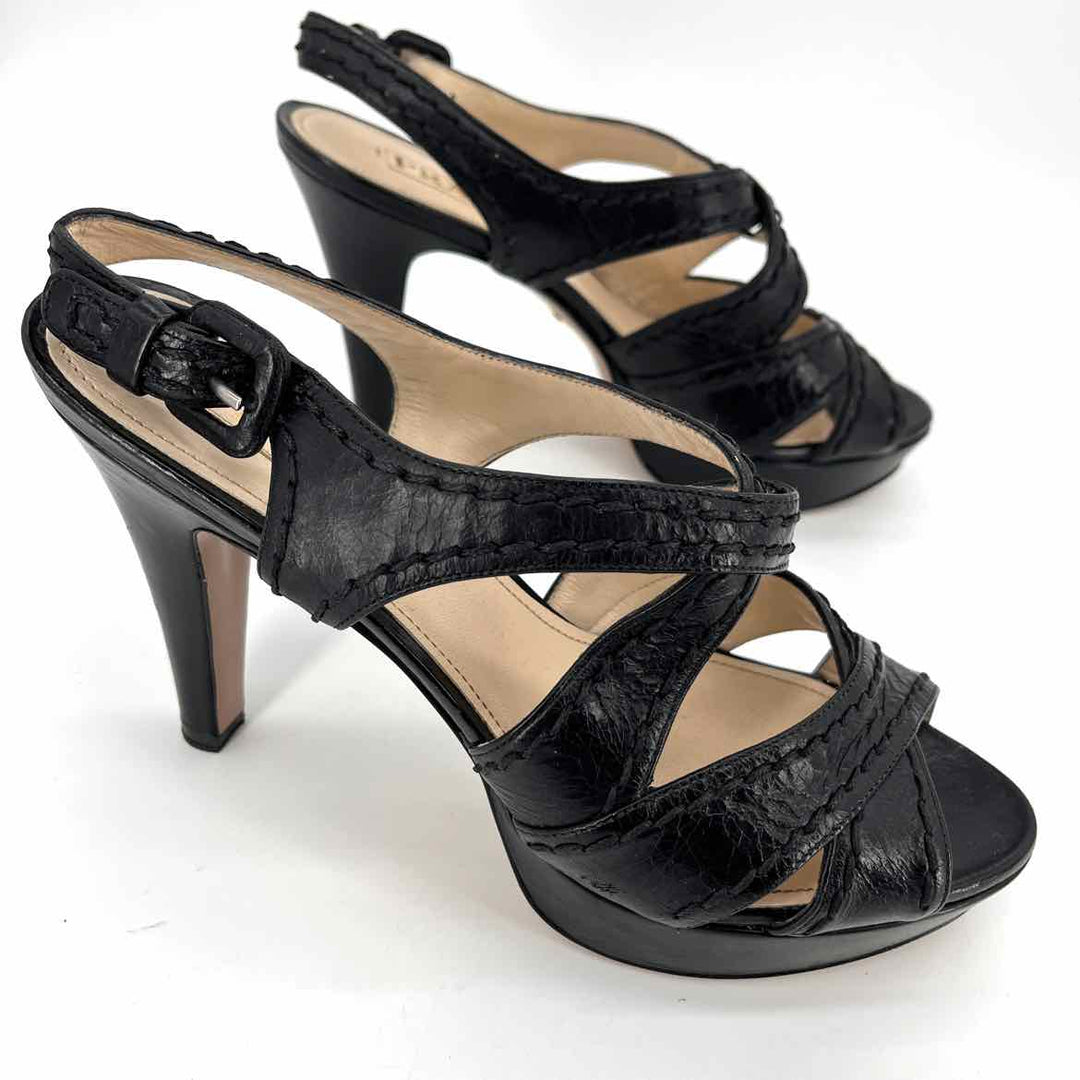 Shoe Size 39 PRADA Black Leather Sandals