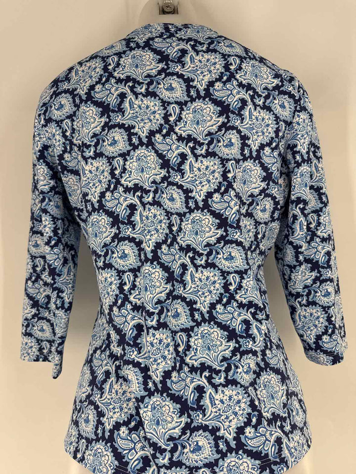 Size L J MCLAUGHLIN Blue Print Shirt