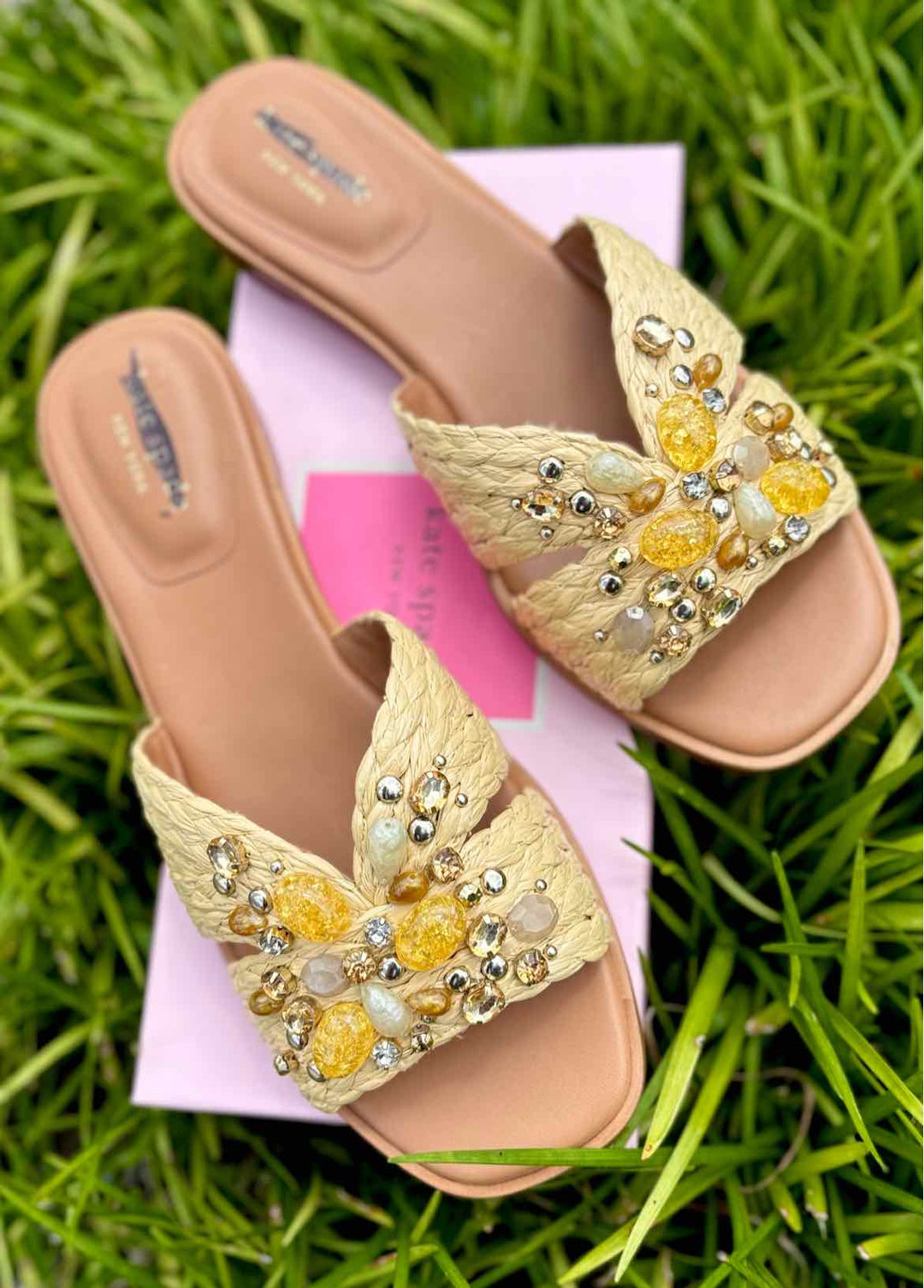 Shoe Size 8 Kate Spade Yellow Beaded Sandals