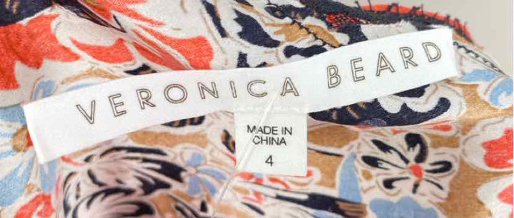 Size 4 VERONICA BEARD Orange Silk Shirt