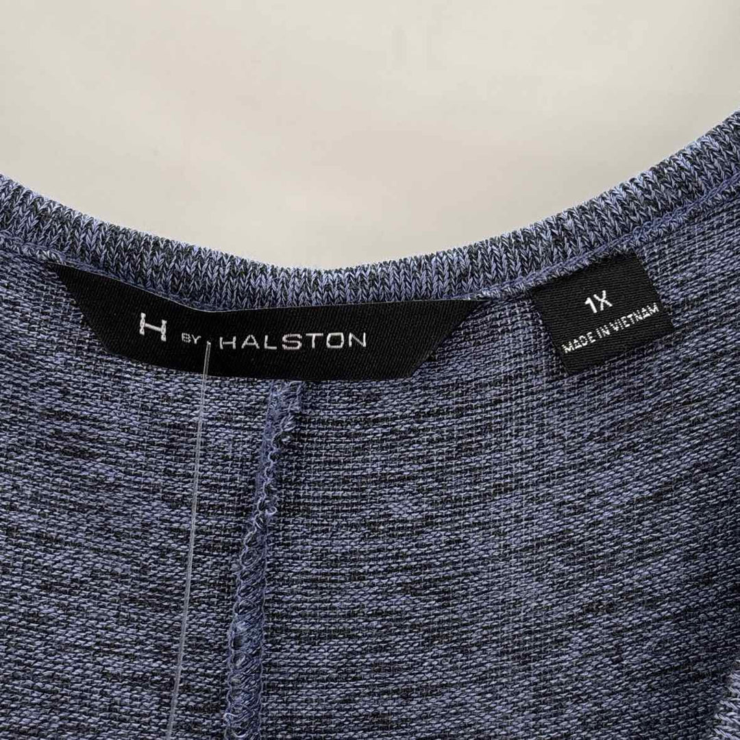 Size 1X HALSTON Blue Knit Dress