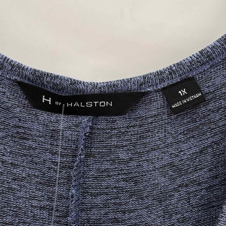 Size 1X HALSTON Blue Knit Dress