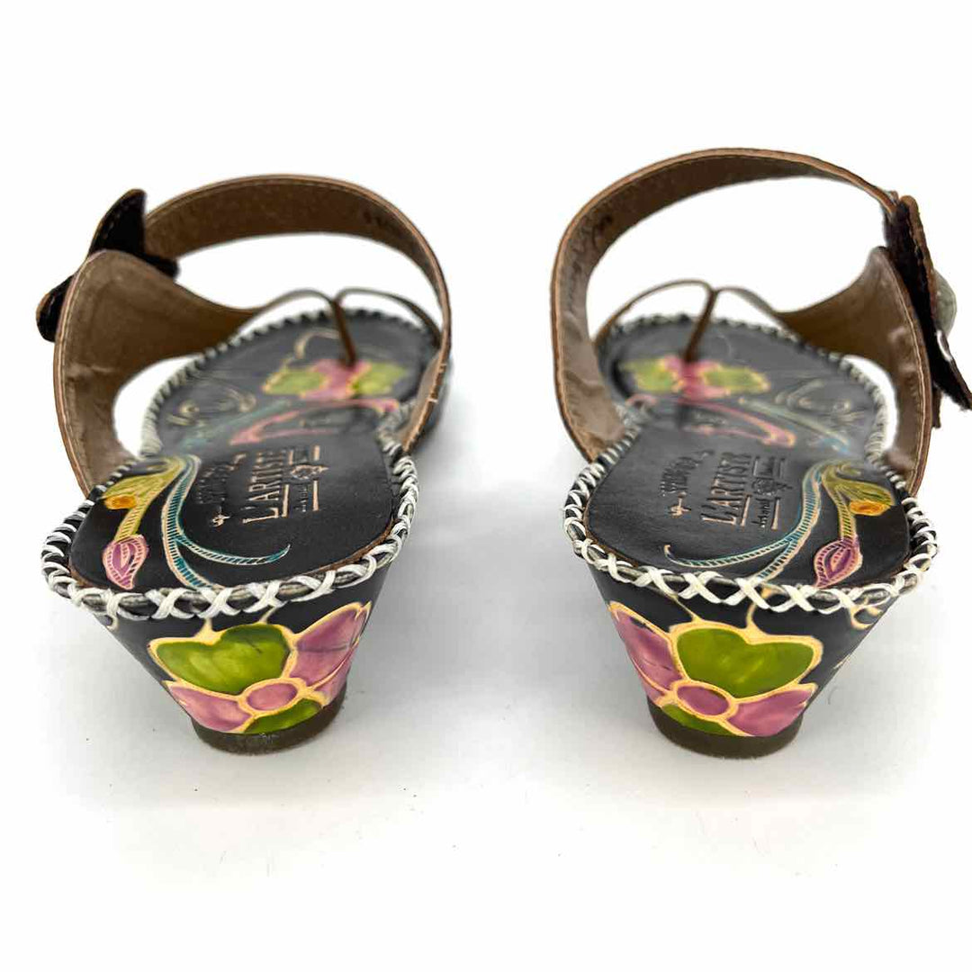 Shoe Size 7.5 SPRING STEP Black Leather Sandals
