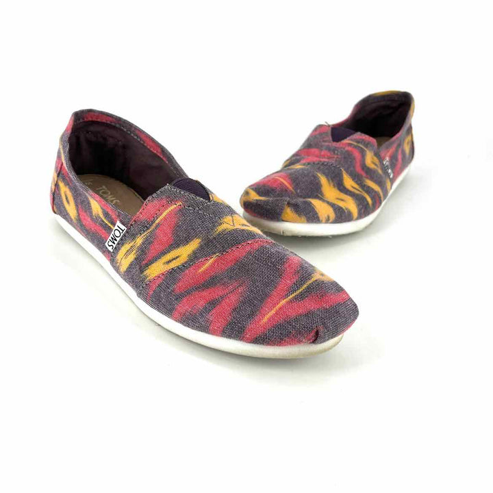 Shoe Size 7 Toms Multi-Color Canvas Flats