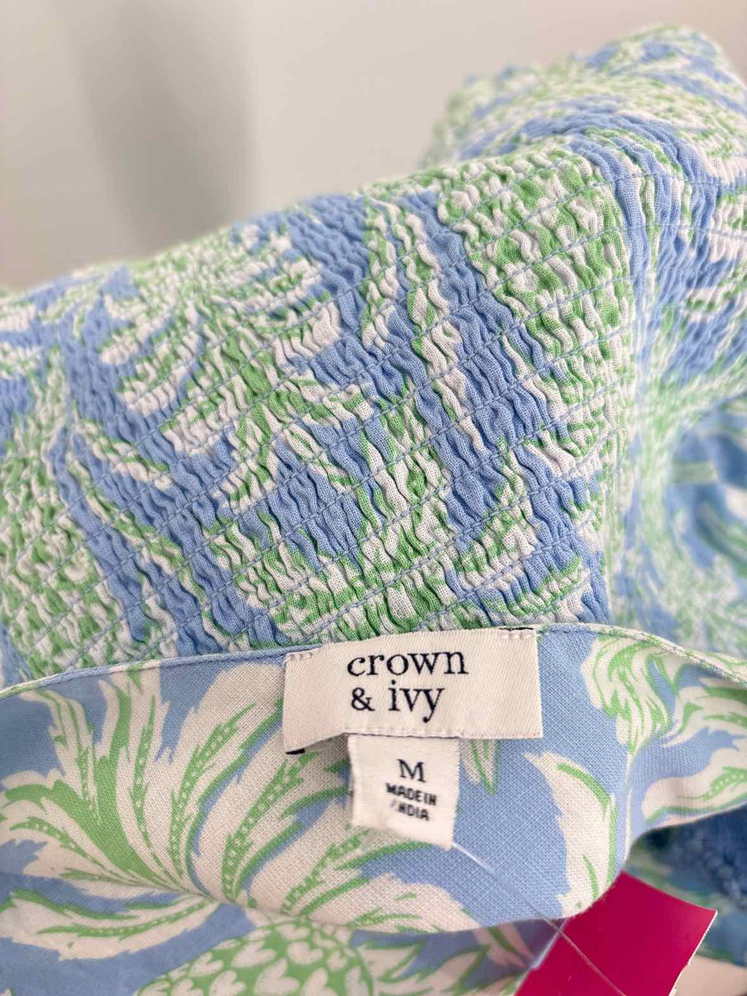 Size M CROWN & IVY Blue Print Dress
