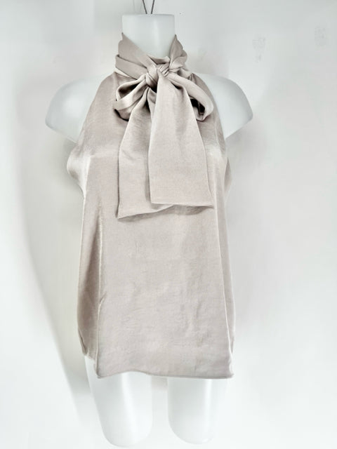 Size M Ann Taylor Champagne Silk Shirt