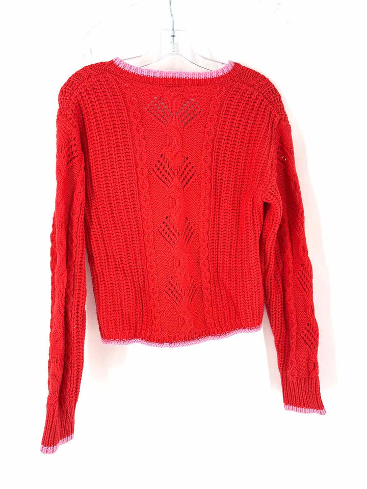 Size M HEARTLOOM Red Knit Cardigan