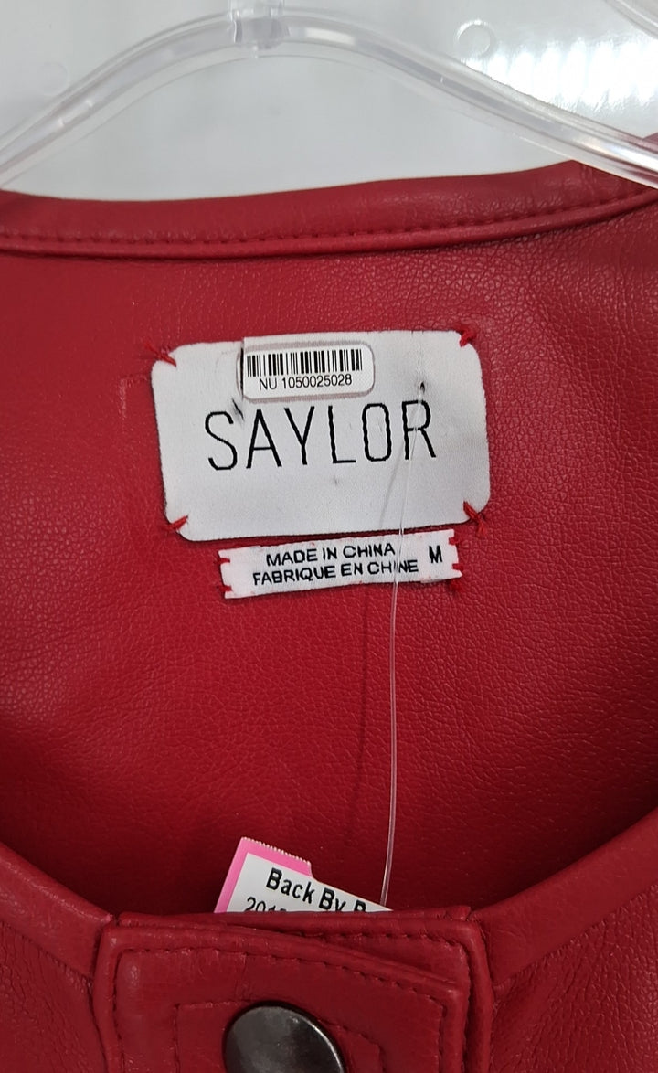 Size M Anthropologie Red Leather Pants