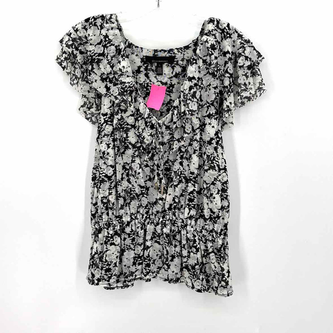 Size L White House Black Market Black Mesh Shirt