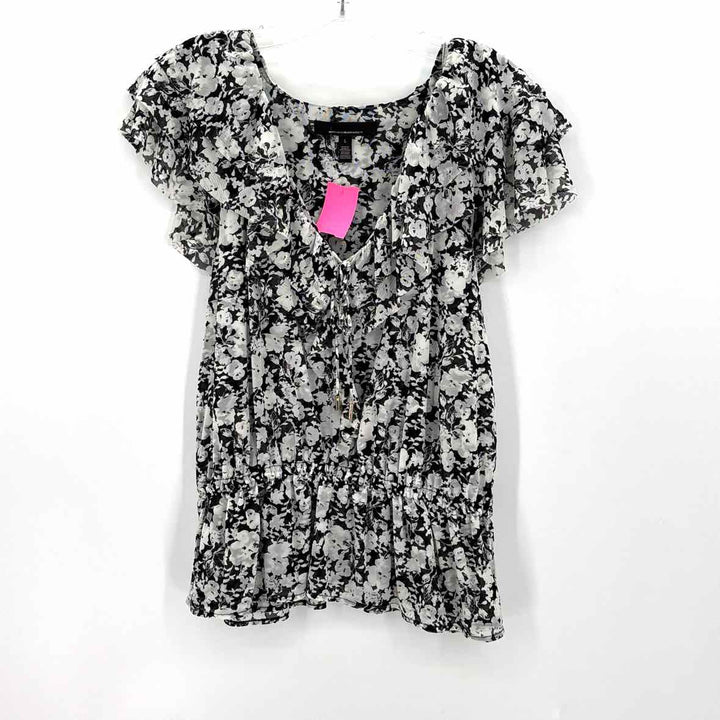 Size L White House Black Market Black Mesh Shirt