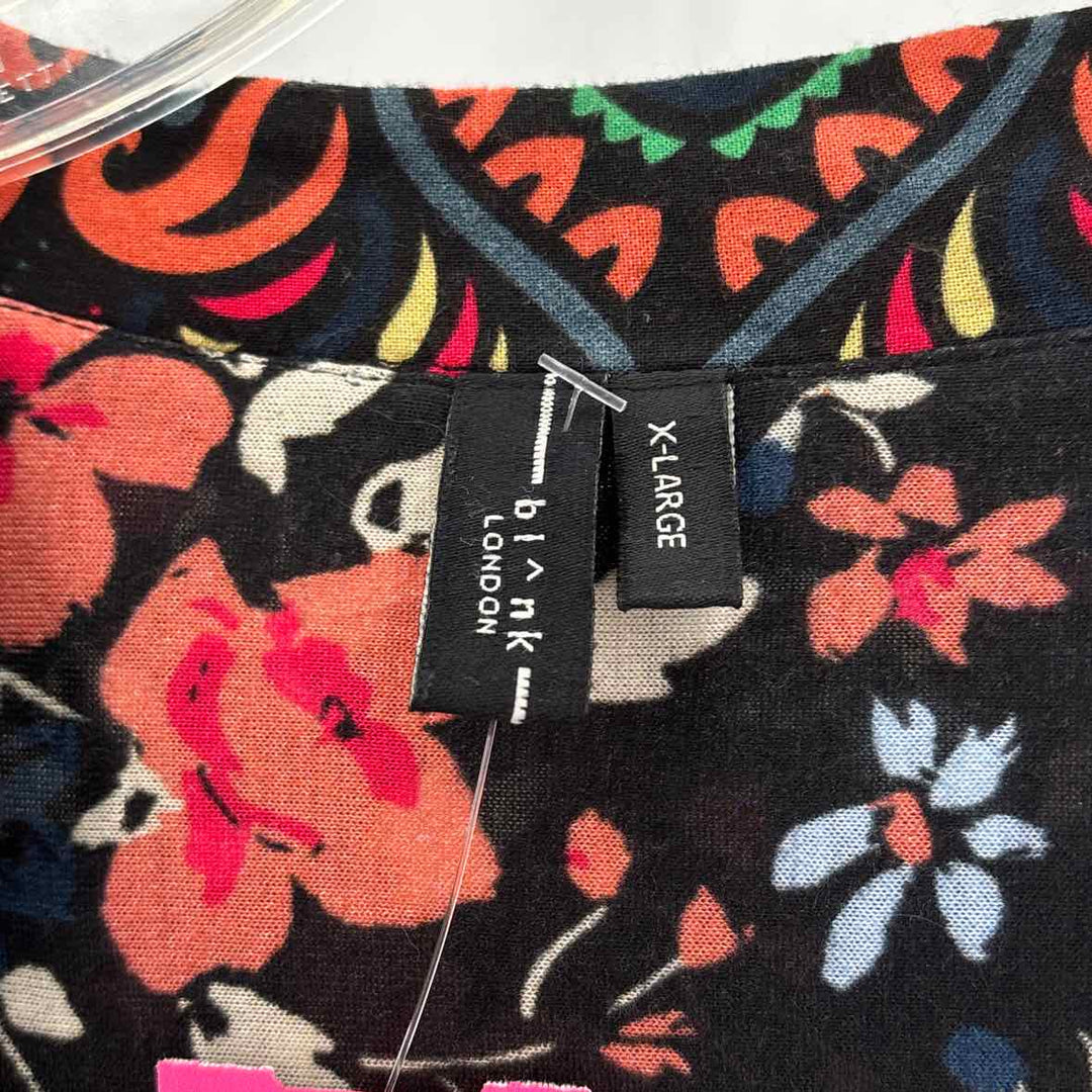 Size XL BLANK LONDON Black Print Shirt