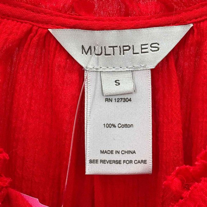 Size S MULTIPLES Red Shirt