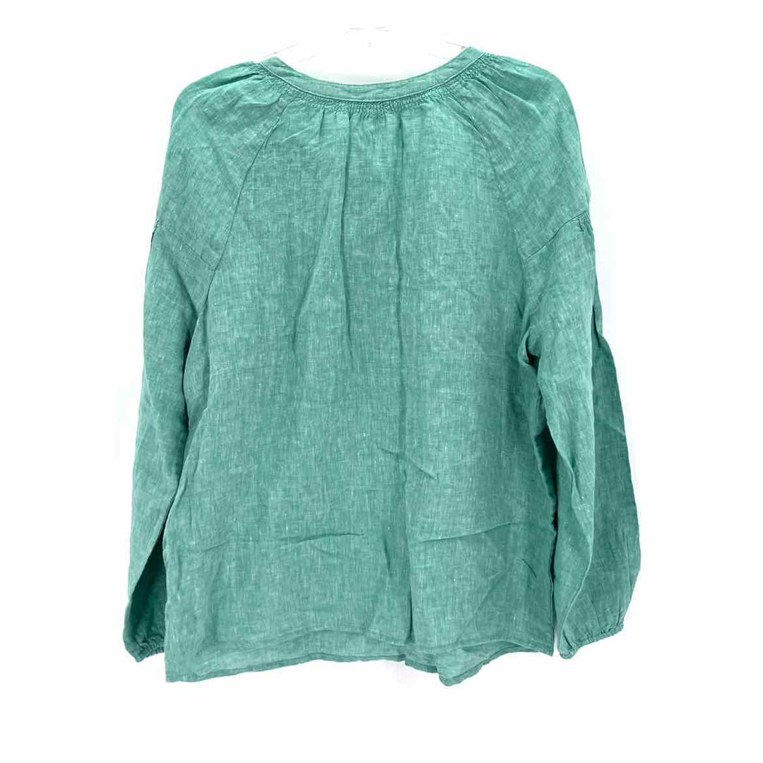 Size L Talbots Green Linen Shirt