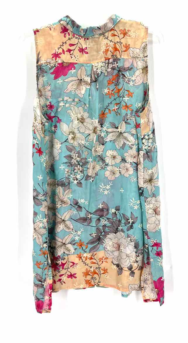 Size M Johnny Was Multi-Color Silk Shirt