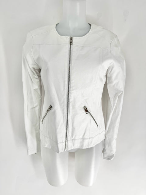 Size M White Leather Jacket