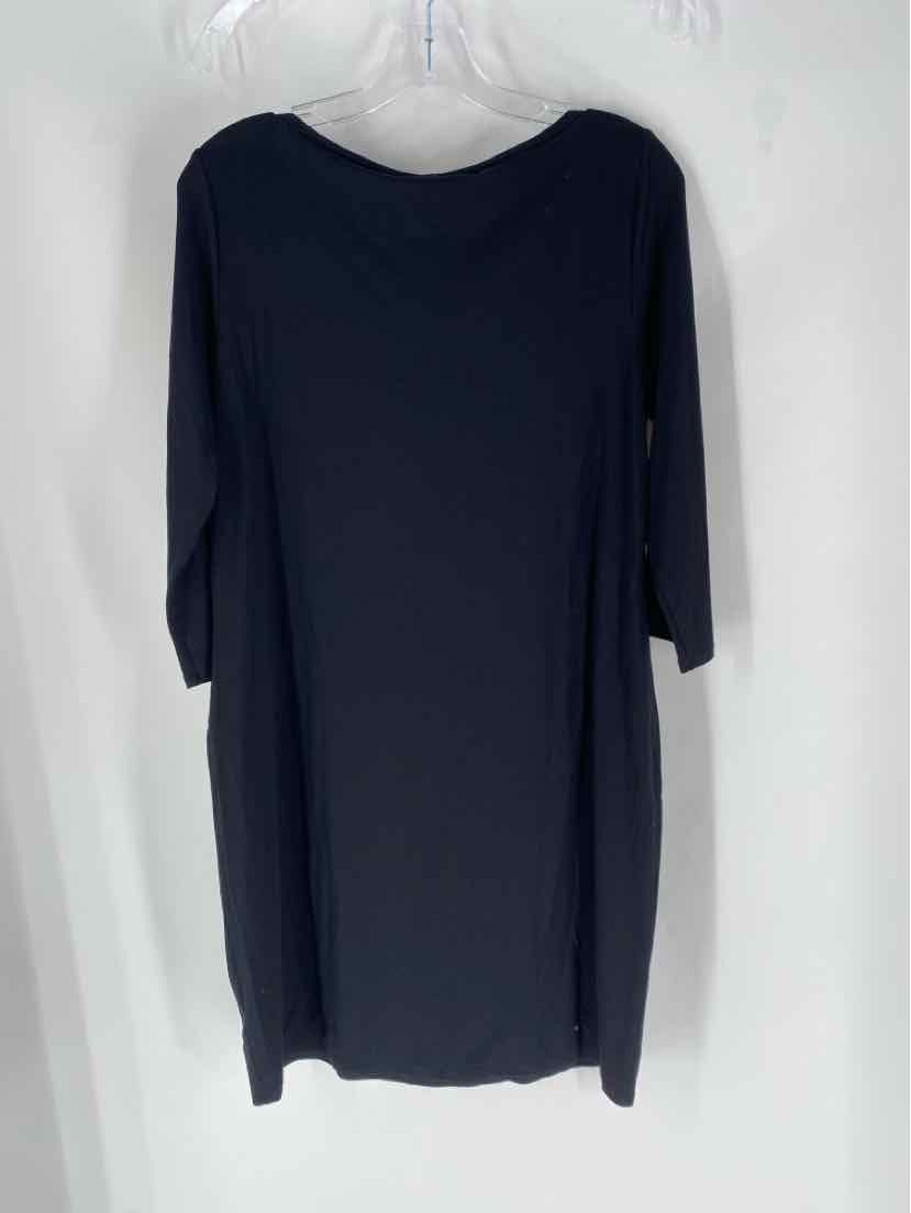 Size M Eileen Fisher Black Cotton Dress