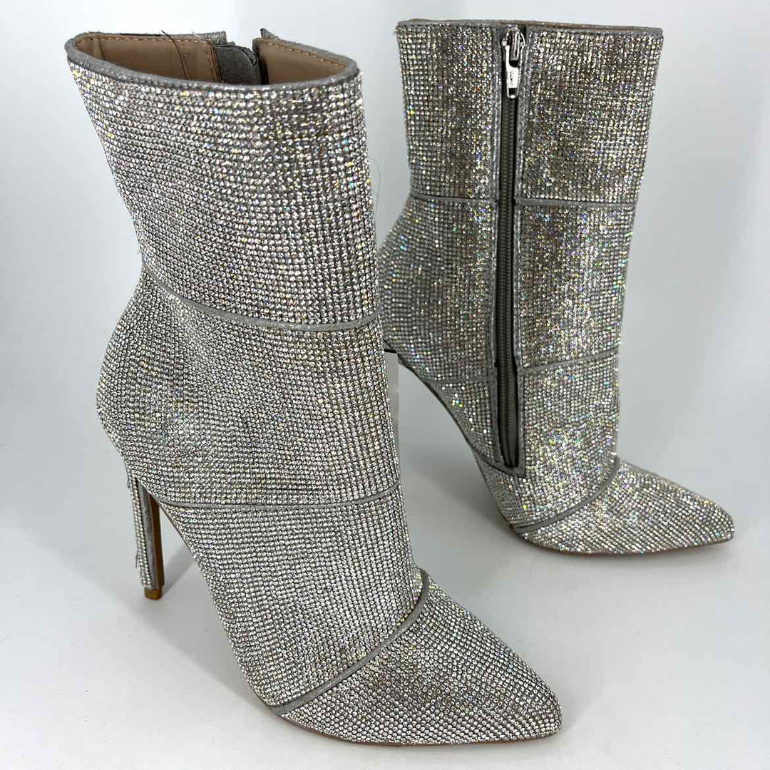 Shoe Size 6.5 Steve Madden Silver Rhinestone Boots