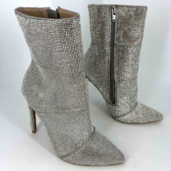 Shoe Size 6.5 Steve Madden Silver Rhinestone Boots
