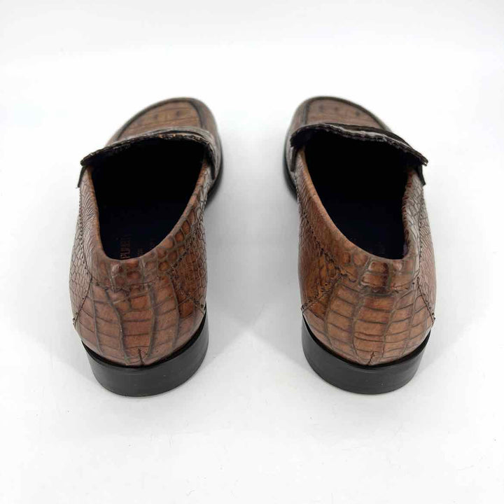 Shoe Size 5.5 DONALD PLINER Brown Leather Loafers