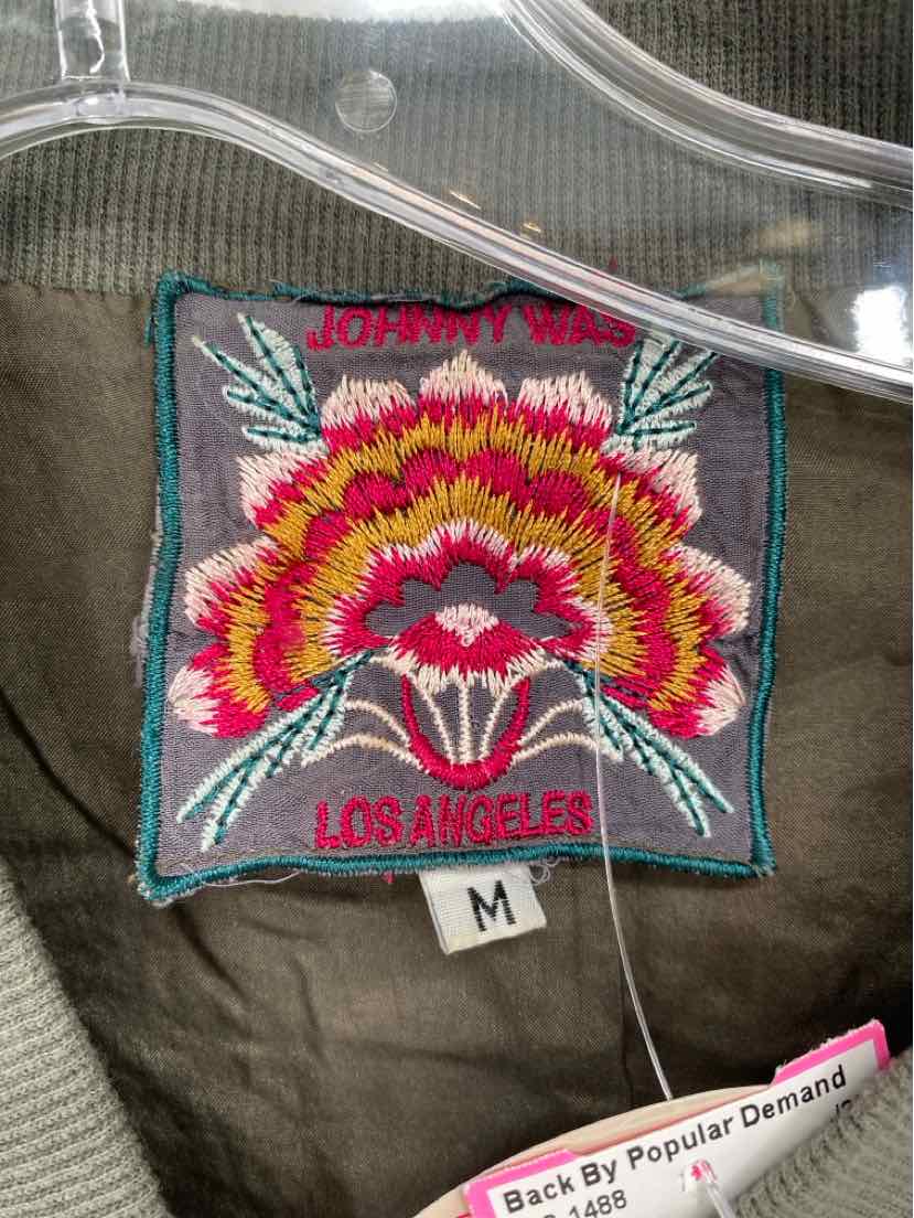 Size M Johnny Was Olive Velour Jacket
