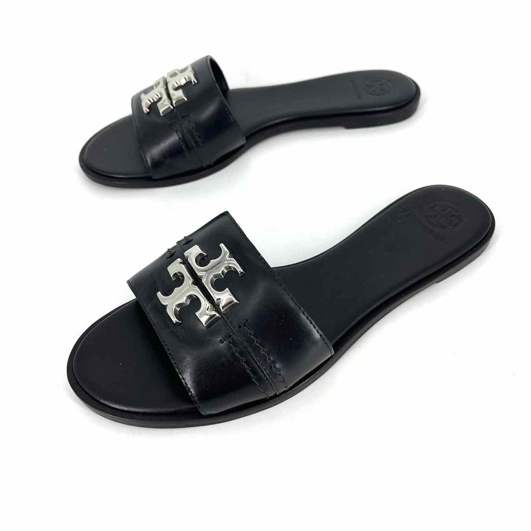 Shoe Size 10 Tory Burch Black Leather Sandals