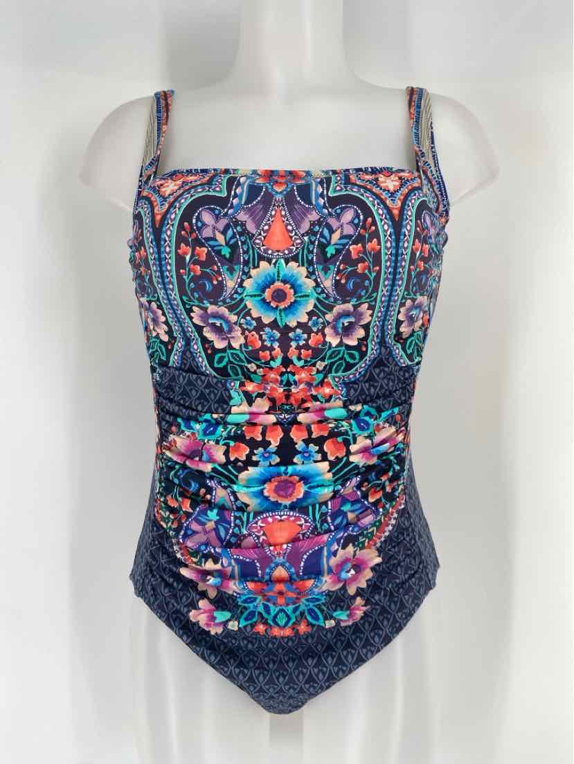 Size XL Johnny Was Navy Print Swimsuit