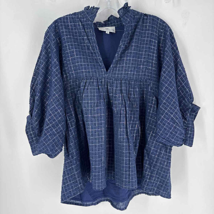 Size L NEVER A WALLFLOWER Blue Print Shirt