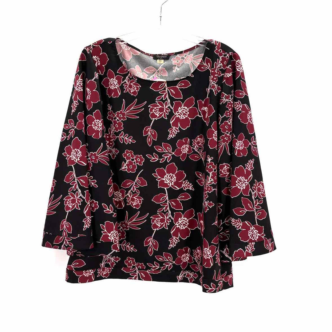 Size L TAHARI Black Satin Shirt