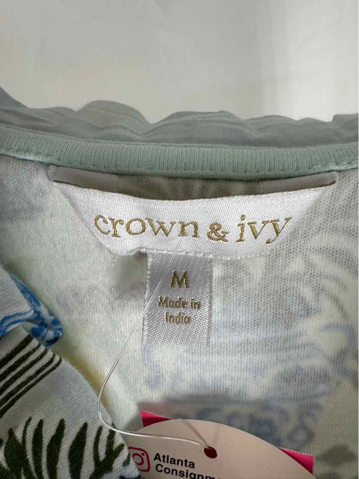 Size M CROWN & IVY Blue Shirt