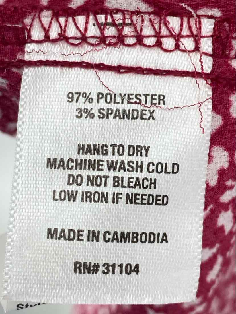 Size 2X KIM ROGERS Burgundy Shirt