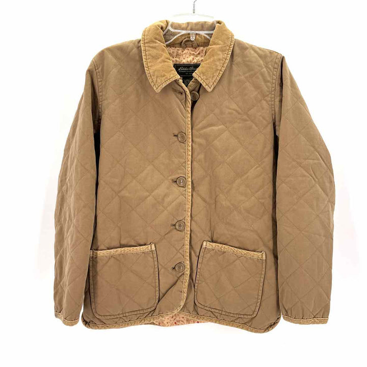 Size M EDDIE BAUER Tan Corduroy Quilted Jacket